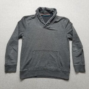 Perry Ellis Sweater‎ Mens Small Gray Pullover Shawl Neck Pockets Casual
